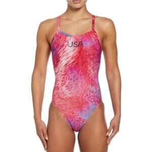 Nike Women's Multi Racerback One-Piece Olympic Swimsuit Size 34